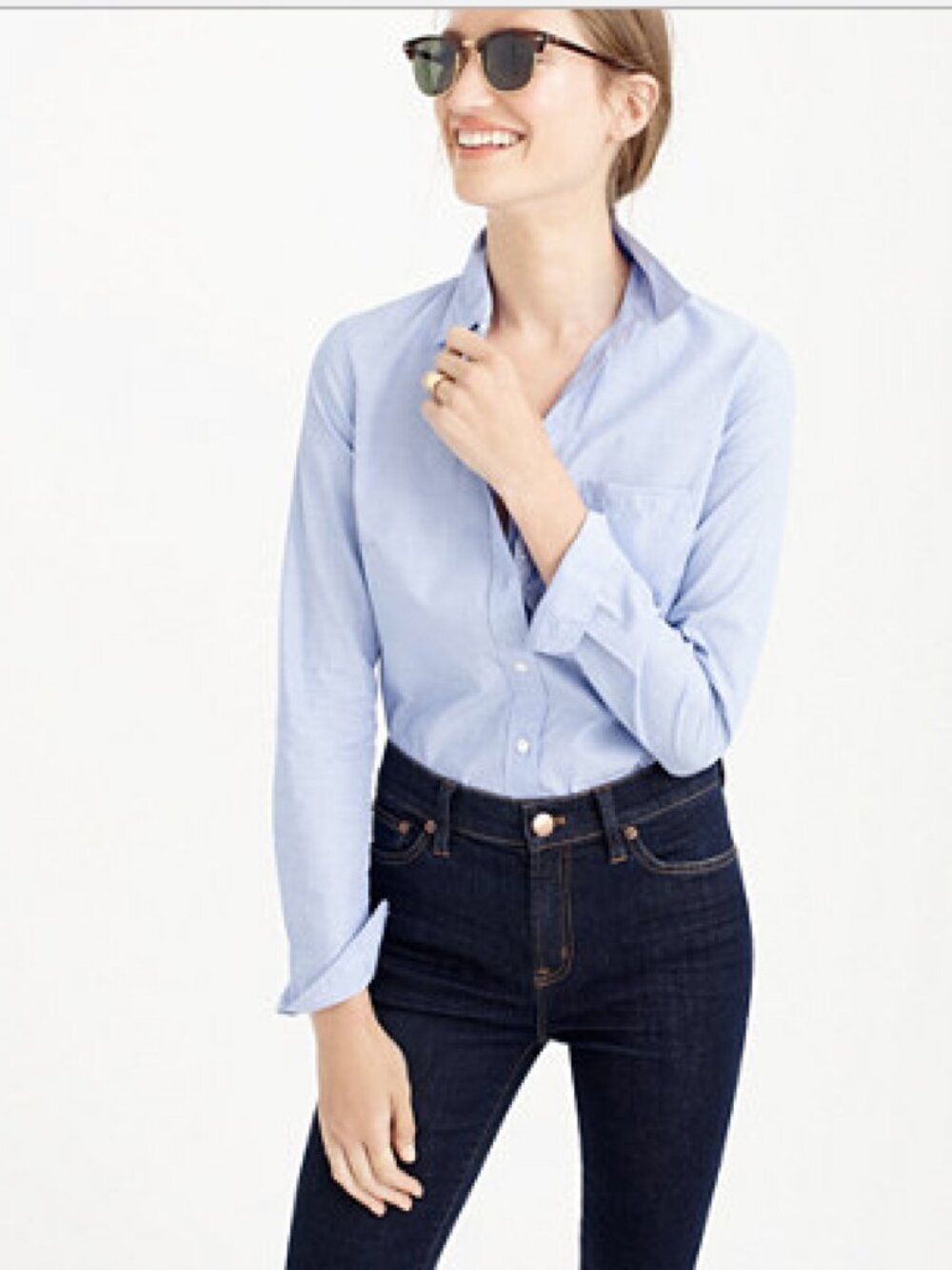 NEW NWT J. Crew Everyday Shirt in END-ON-END Cotton Color: French Blue